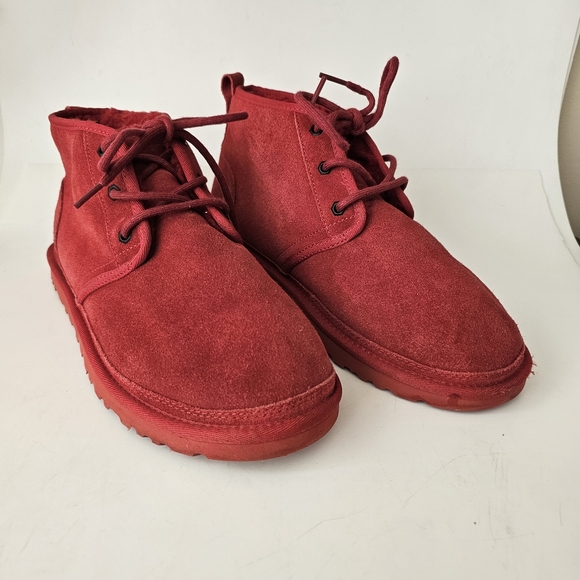 Ugg Neumel Red Mens Suede Fur Lined Chukka Ankle Boots Size 11 main image 8